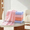 Zhongpai 414 Cotton Face Towel, 3 Pack Plain Color Screw Yarn Color Satin Towels, Low Lint for Men Women Couple Home Use, Model 16172
