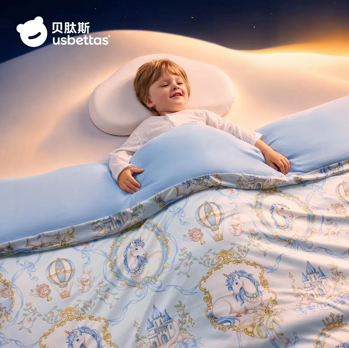 ：Usbetas Baby Comforter, Wool & Silk Blend Toddler Duvet, All Season Kids Quilt for Preschool, Spring Autumn Winter, Size 150×200cm