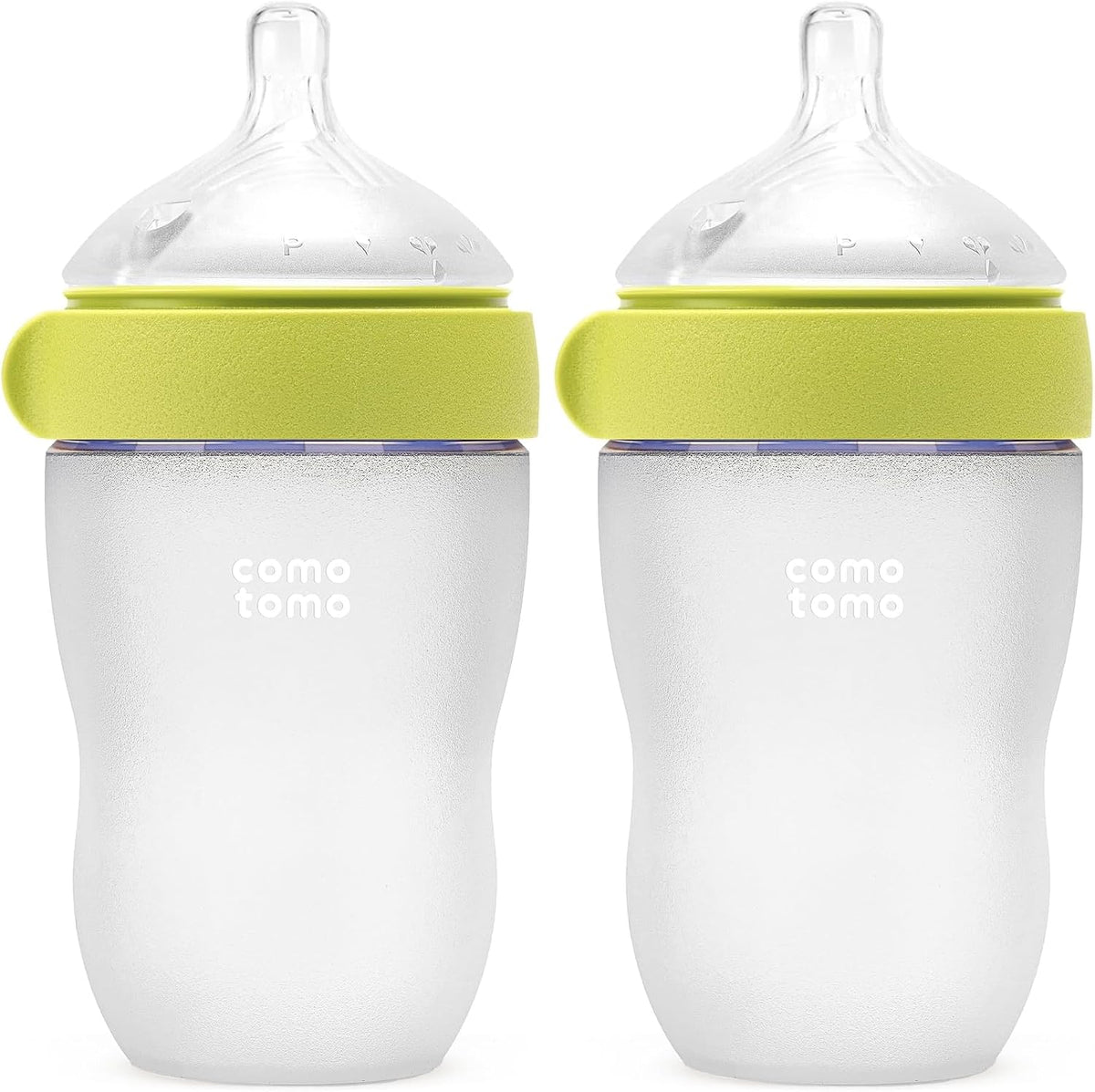 Silicone Baby Bottle Gen 2 with Wide Neck Dual Anti-Colic Vents and Medium-Flow Nipple – Comotomo 8 oz