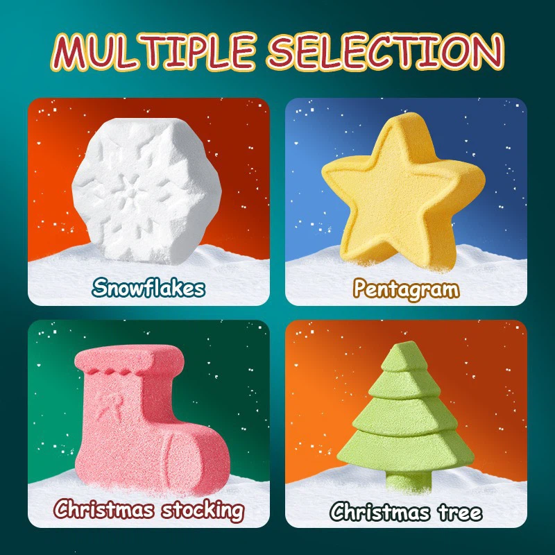 SADOER Christmas Holiday Bath Bombs, Festive Spa Bath Fizzies